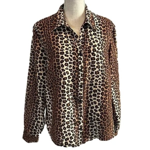 HARMONY & VINE Women's Leopard Print Top - XL - Picture 1 of 9